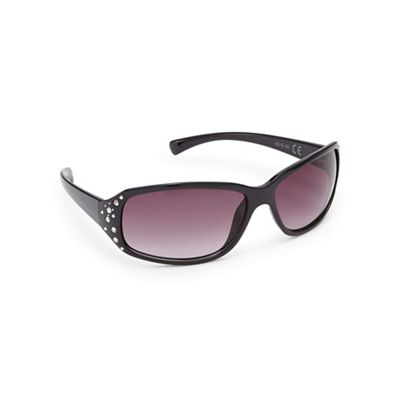 Black diamante D-frame sunglasses